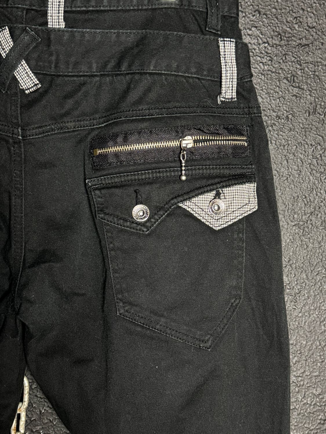 Black Zip Contrast Pants 상품이미지8