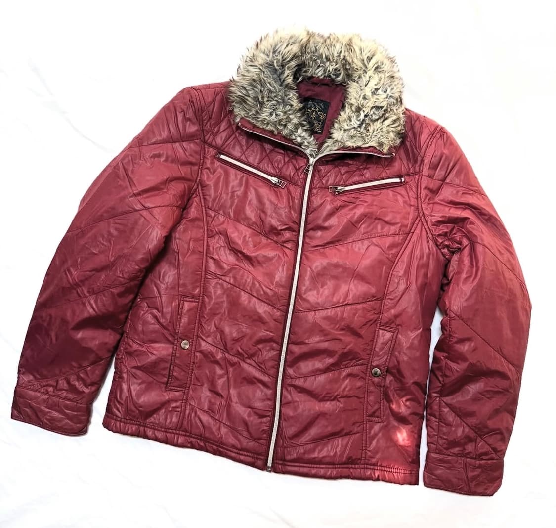 Spinash - 퍼 패디드 하이넥 자켓 상품이미지1