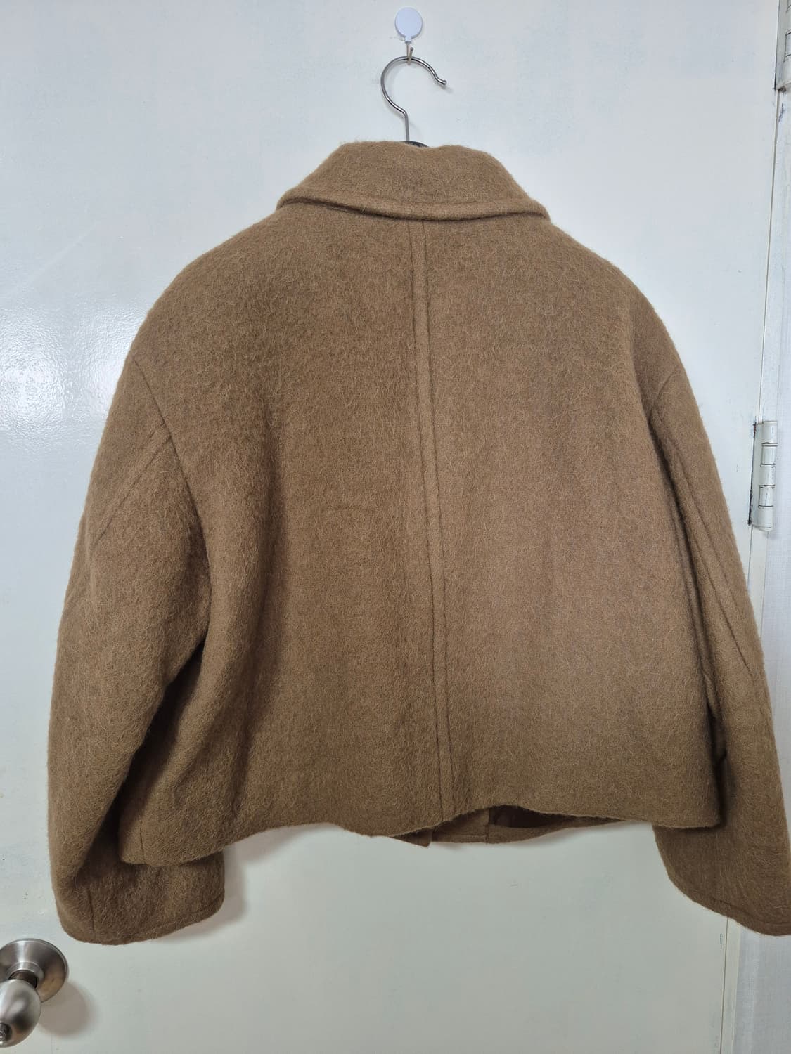 인사일런스 헤어리 알파카 하프 코트 카멜 상품이미지6