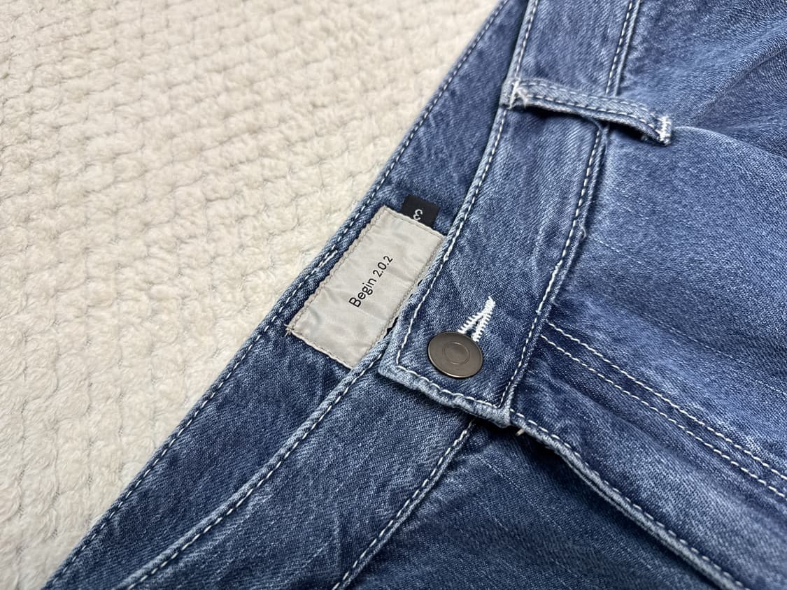 [3] 비긴202 원턱 와이드 슬랙스 데님 팬츠 [페이디드 블루] 상품이미지6