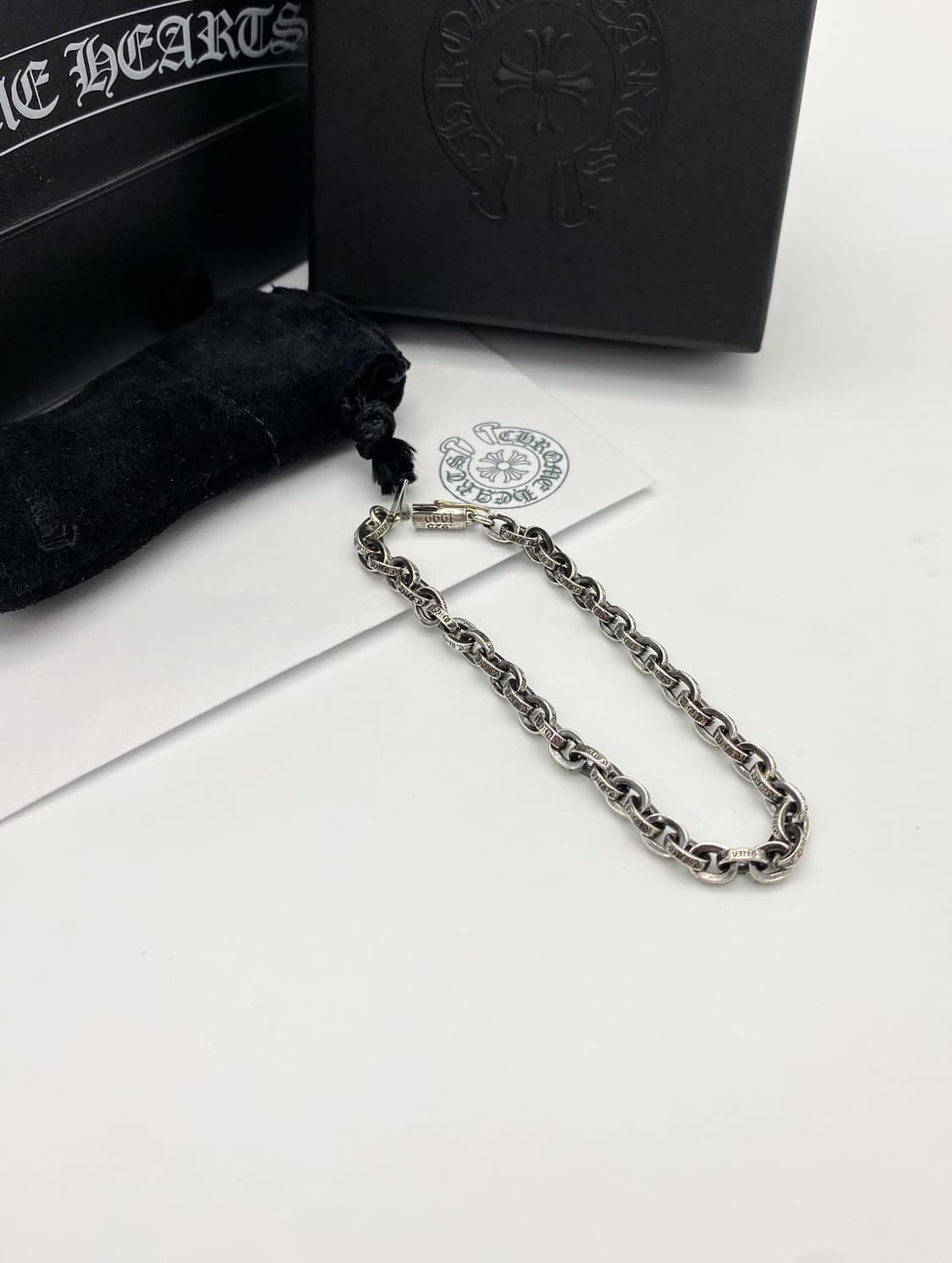 [OS] 크롬하츠 페이퍼 체인 브레이슬릿 팔찌 7인치 실버 상품이미지5