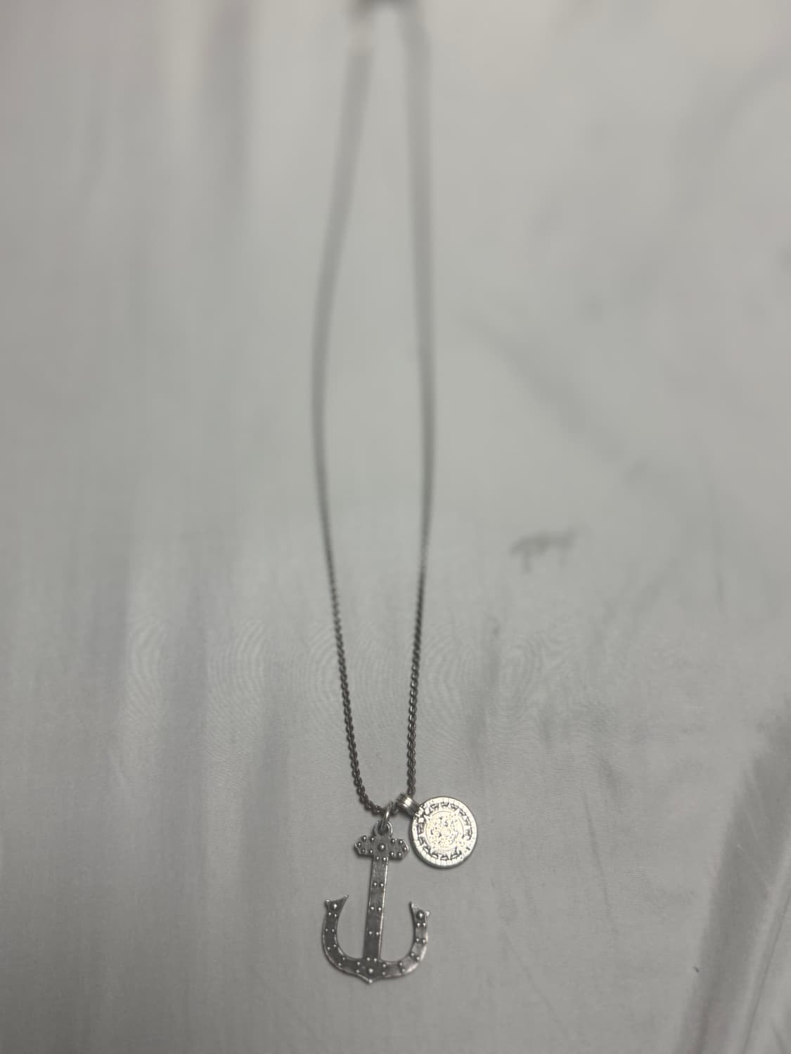 빈티지 닻 모양 목걸이 실버 상품이미지4