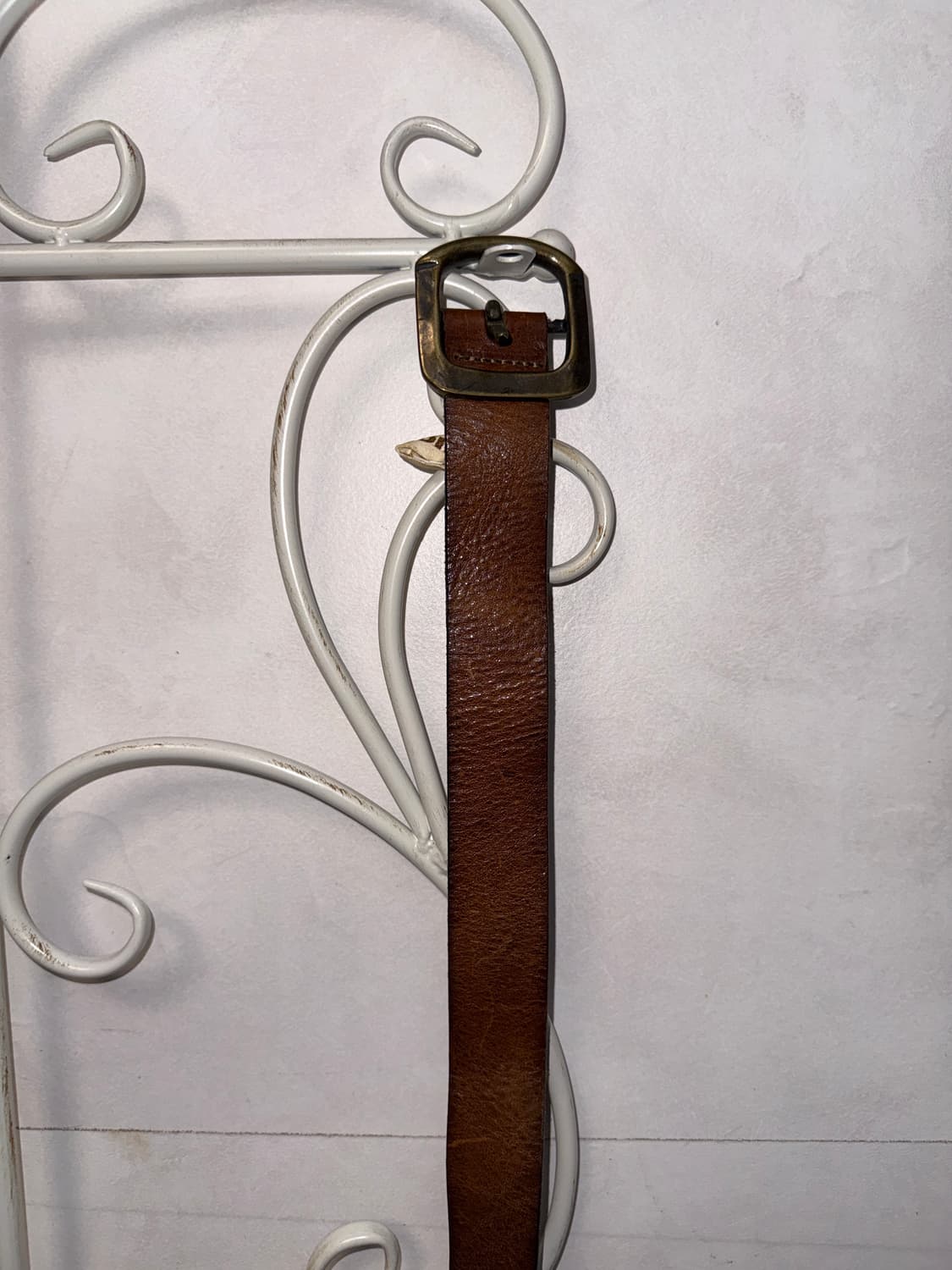 DIESEL brown cow skin logo belt 상품이미지4