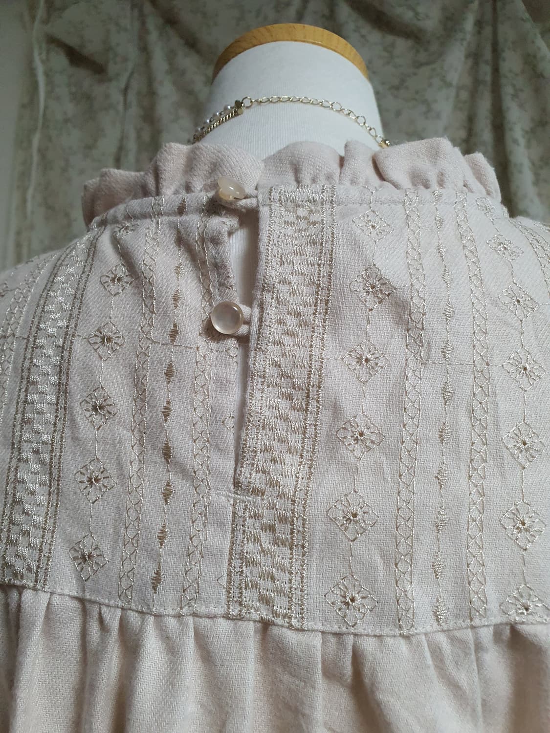 [일본빈티지] 레이스 넥 블라우스 아이보리 모리걸 상품이미지4