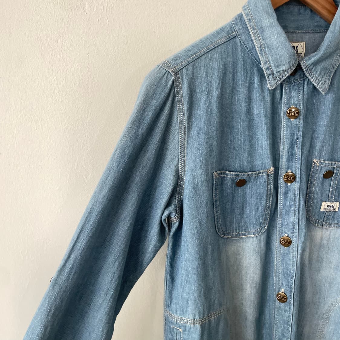 vintage wash denim shirt dress 상품이미지3