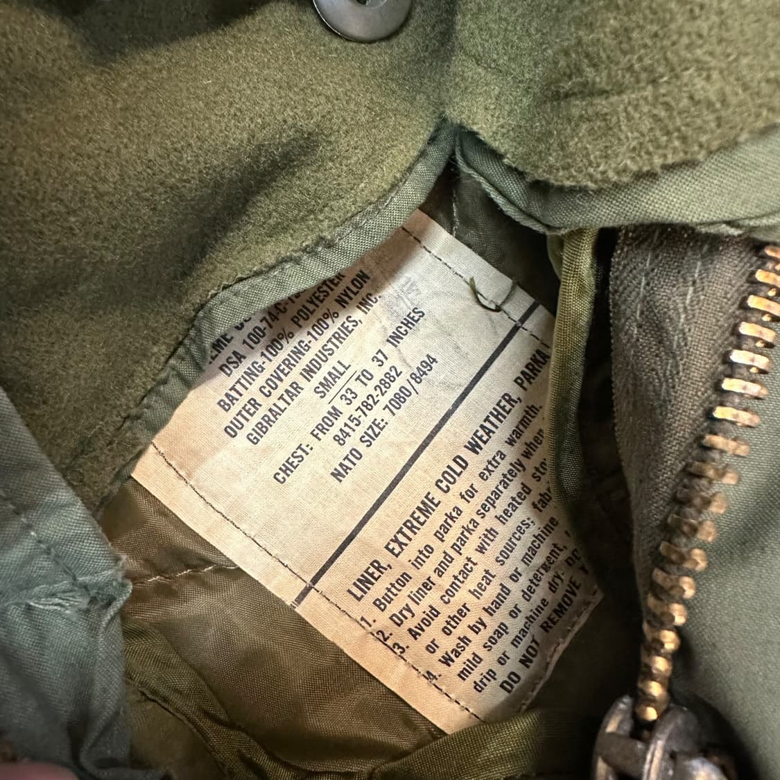 미군 오리지널 m65 피쉬테일 파카 상품이미지6