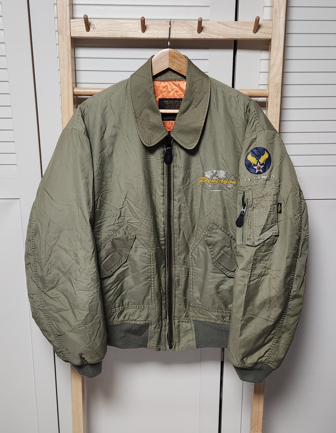 펜타곤 00s U.S.A 항공 카키 점퍼 자켓 상품이미지1