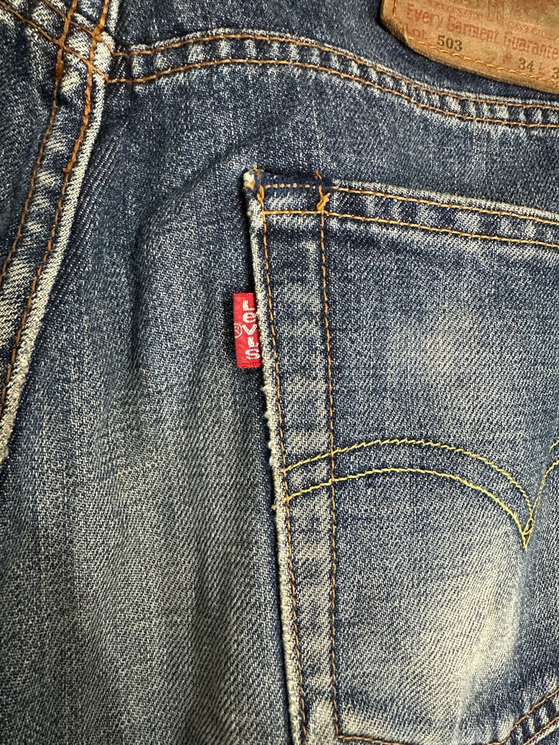 리바이스 503 빈티지 데님 실측사이즈 32 와이드형 상품이미지6
