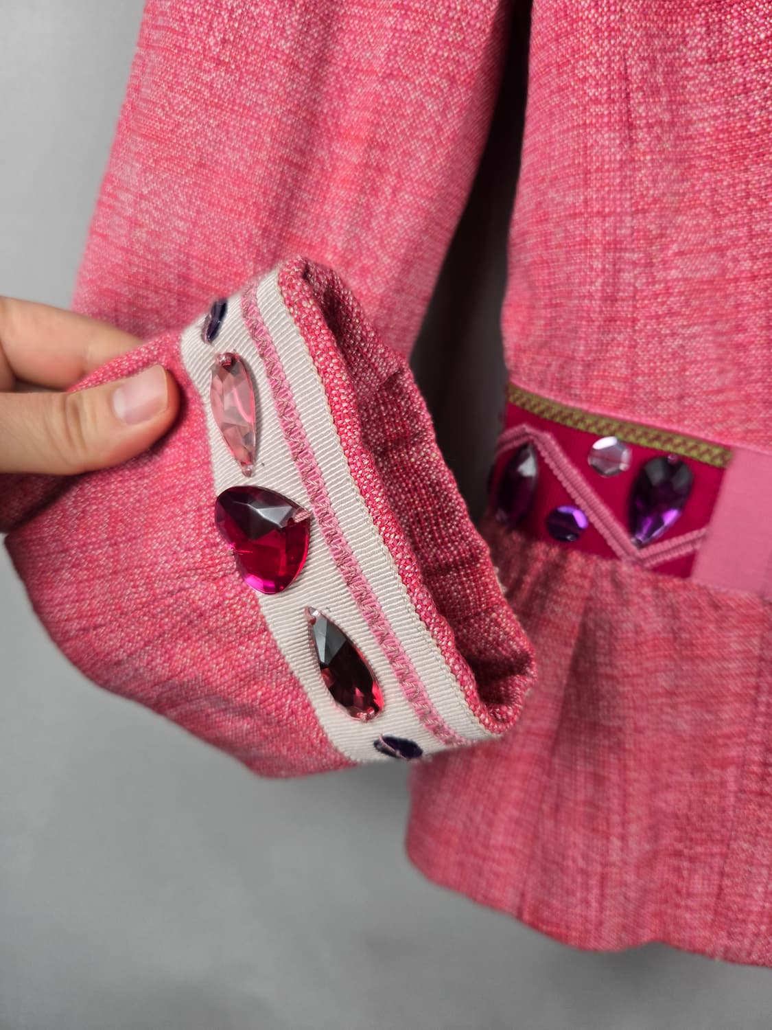 [무료배송]모스키노 화려한 빈티지 보석 장식 린넨 핑크 자켓 정품 상품이미지5