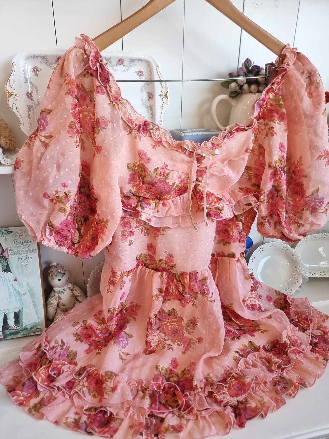 LIZ LISA(리즈리사) 로즈 쉬폰 오프숄더 원피스 상품이미지2