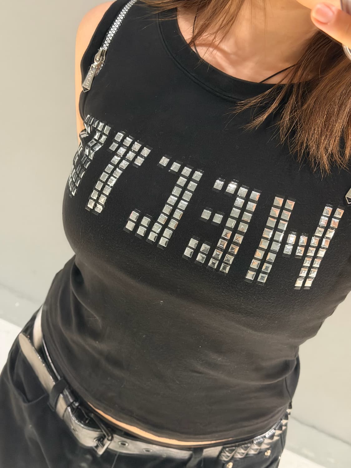 Cecil Mcbee stud lettering sleeveless 상품이미지4