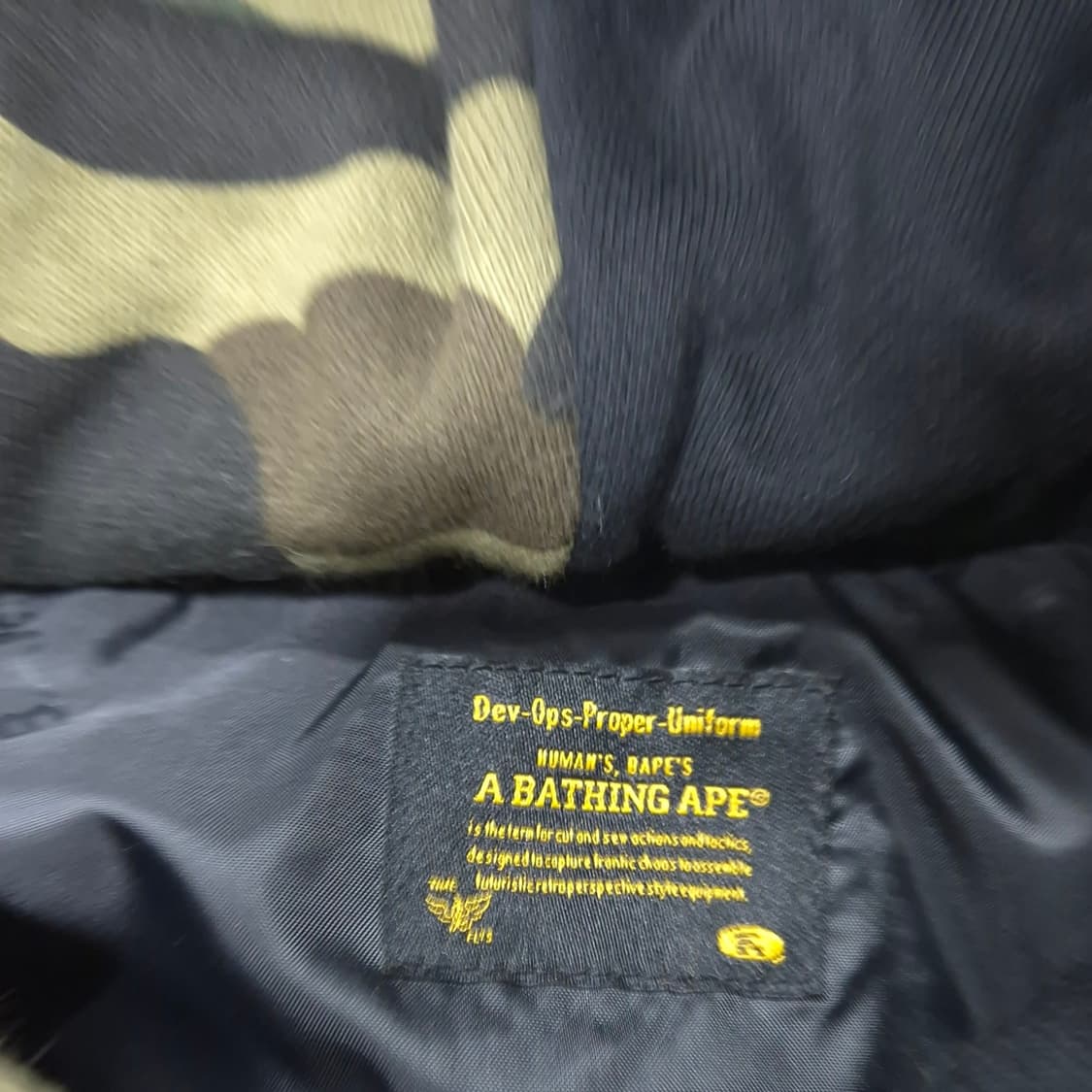 베이프 샤크 얼굴 블루종 항공 후드점퍼 F 베이지/블랙 할인 상품이미지5