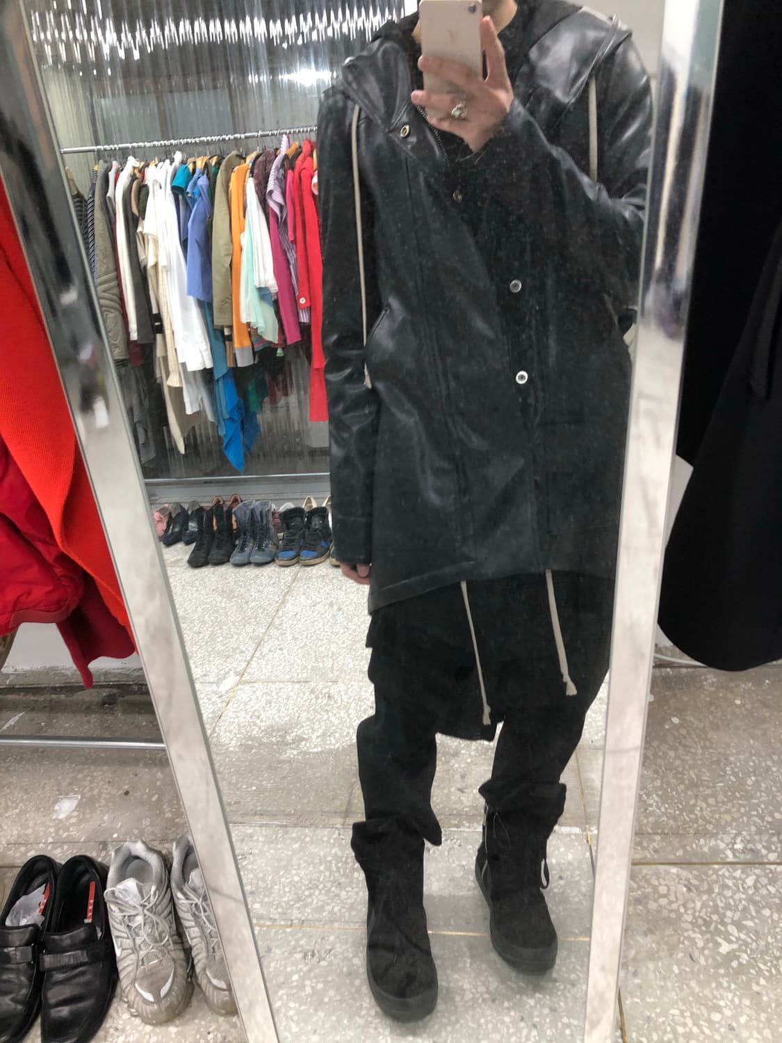 릭오웬스 20FW 비건 레더 피쉬테일 파카 상품이미지3