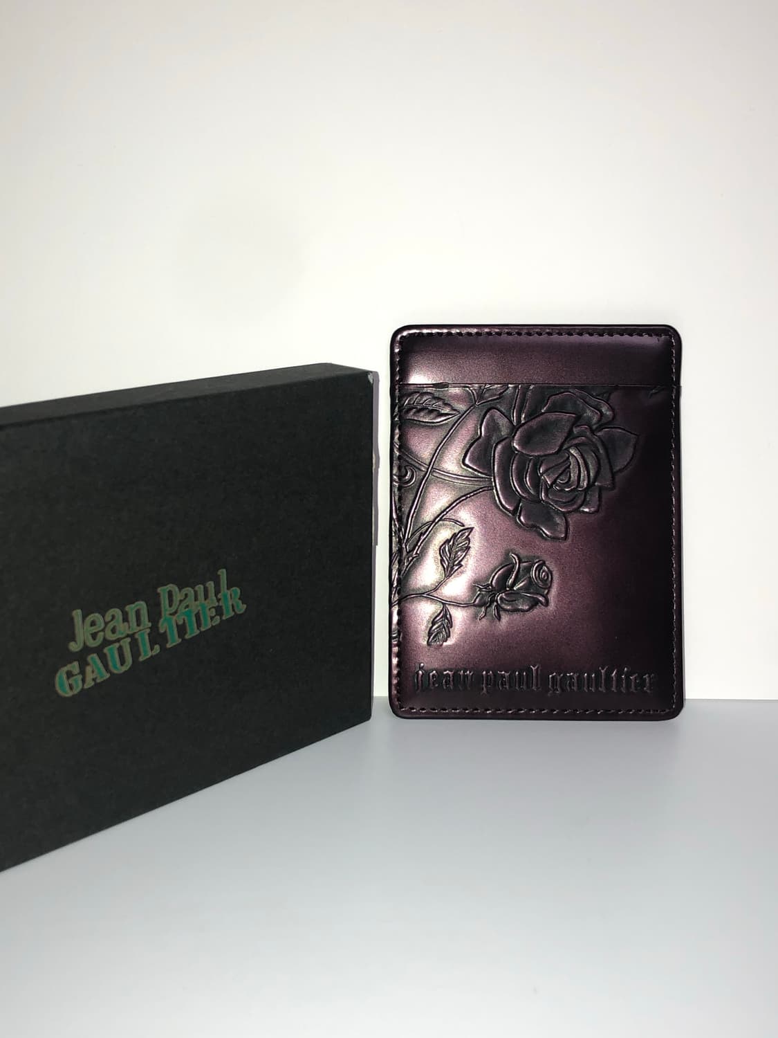 장폴고티에 장미 버건디 카드지갑 상품이미지1