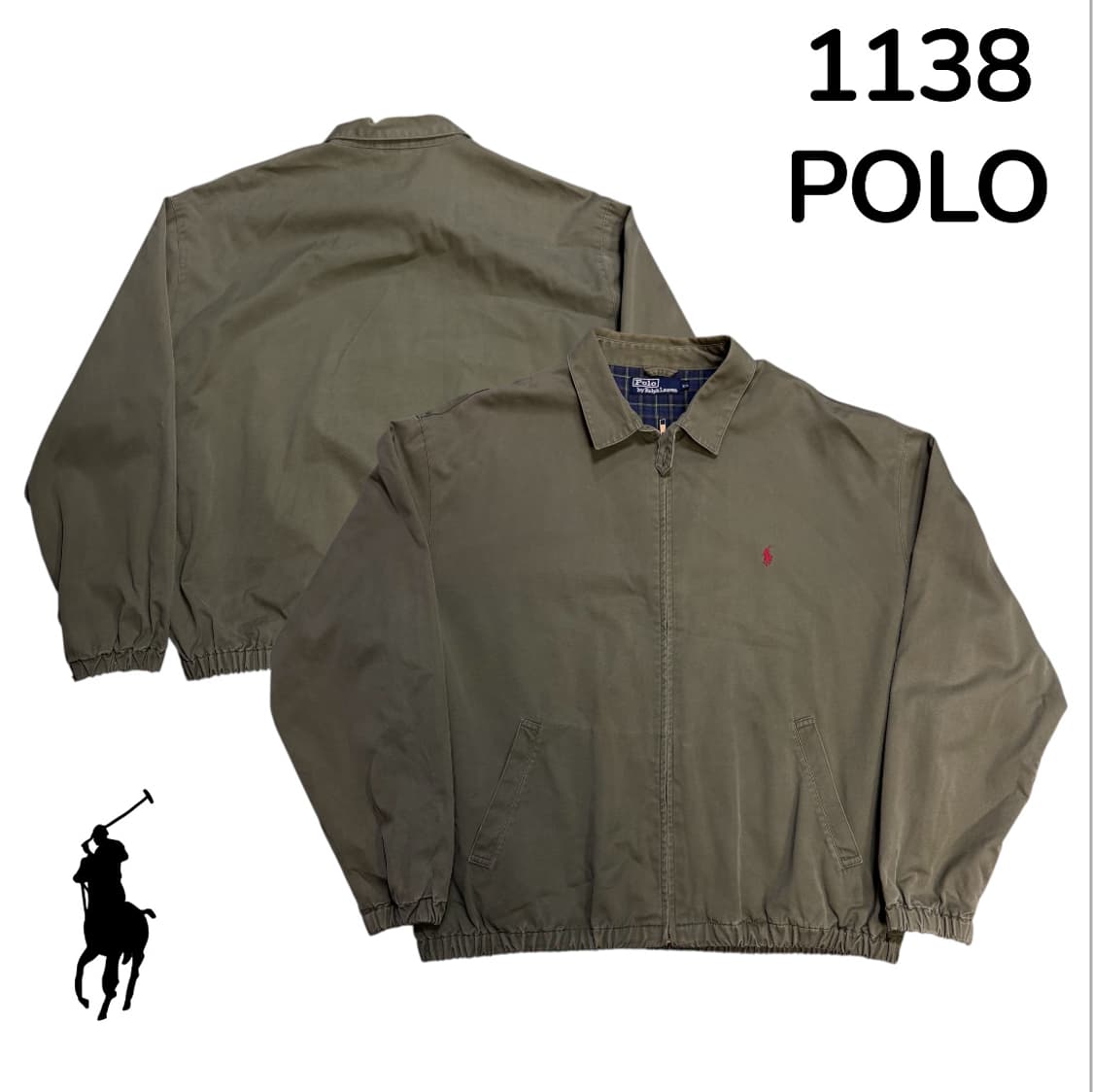90s 폴로 랄프로렌 딥 브라운 레드포니 블루종 워크자켓 XL 상품이미지1
