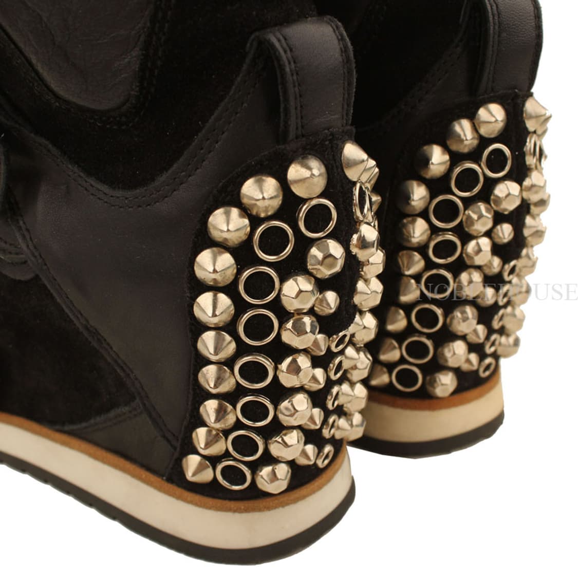 엘레나치 블랙 스웨이드 스터드 하이탑 스니커즈 37 상품이미지6