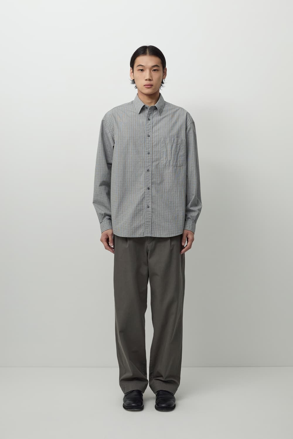 러프사이드 프라이머리 셔츠 스카이 블루 글렌 체크 3사이즈 상품이미지1