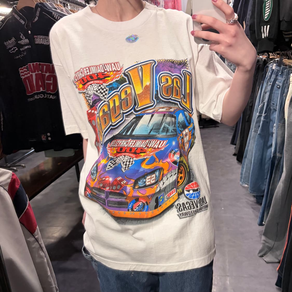[IM] NASCAR 레이싱 그래픽 화이트 반팔티 상품이미지5