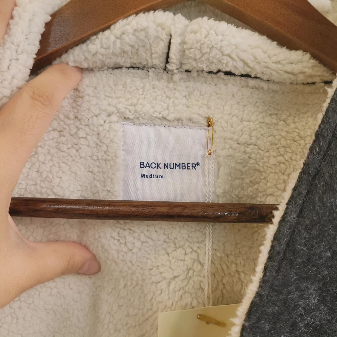 Back number 차콜 무스탕 코트 상품이미지5