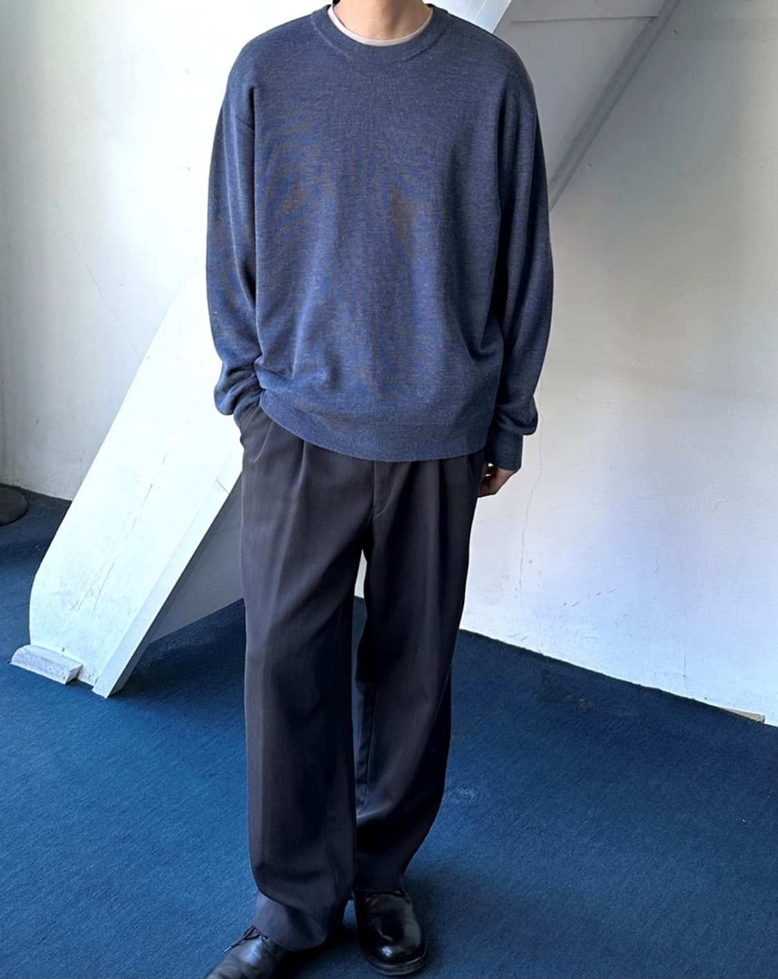 High gauge washable wool blend knit top 상품이미지8