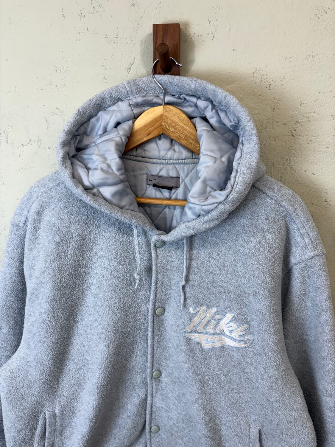 나이키 00s 올드스쿨 빅 스우시 플리스 후드자켓 하늘색 상품이미지6