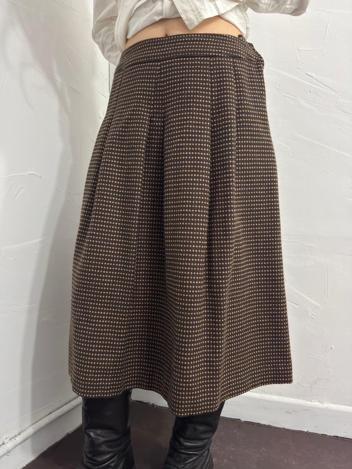pinore brown dot midi skirt 상품이미지3