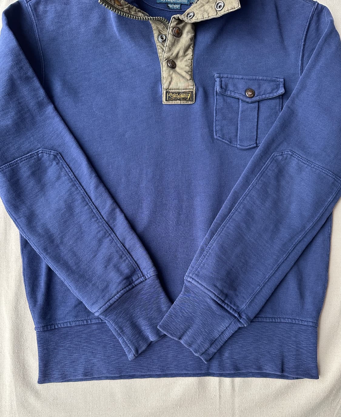 폴로 랄프로렌 밀리터리 반집업 엘보우패치 스웻셔츠 M 상품이미지7