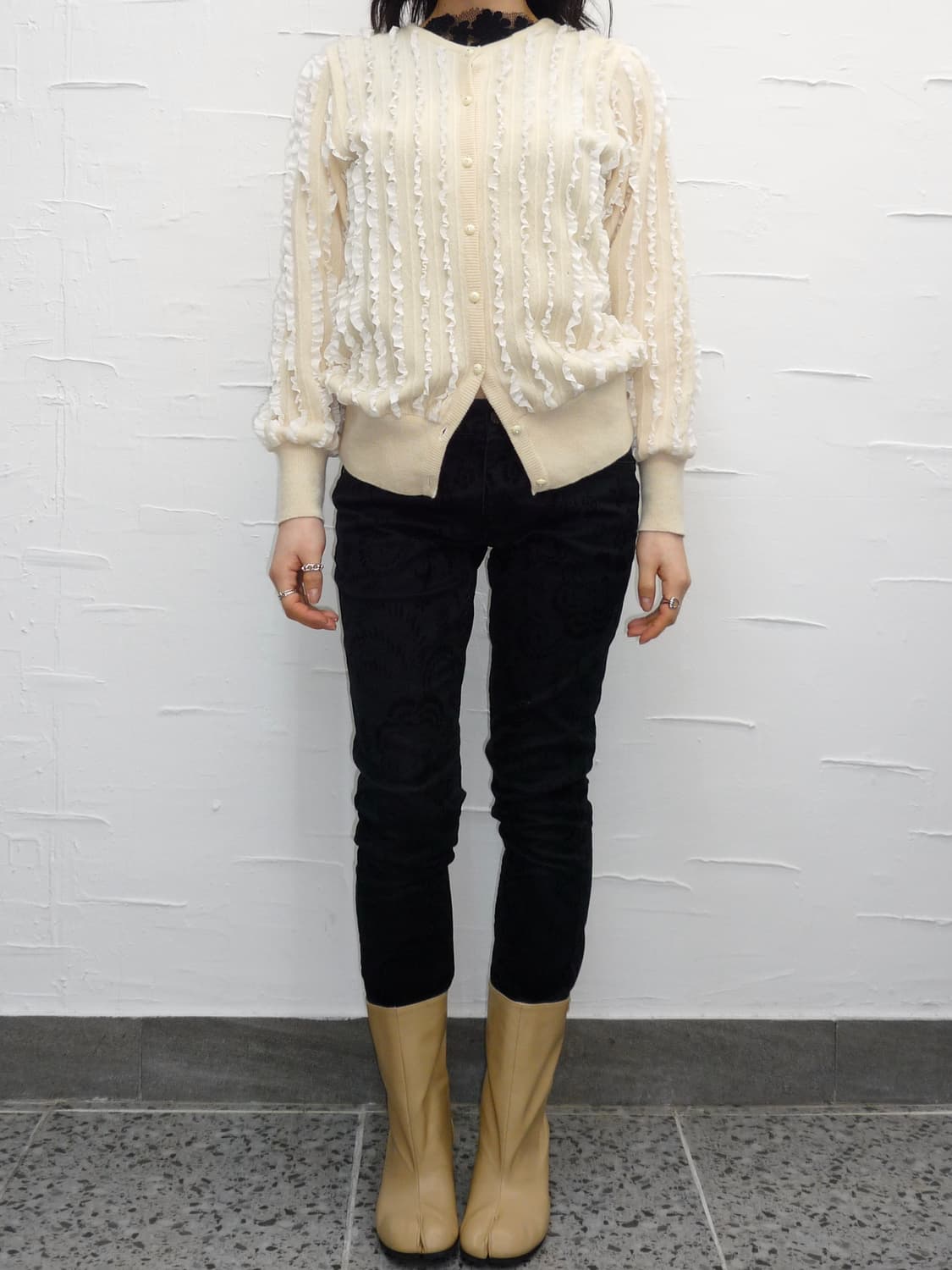 black jacquard skinny jeans 상품이미지2