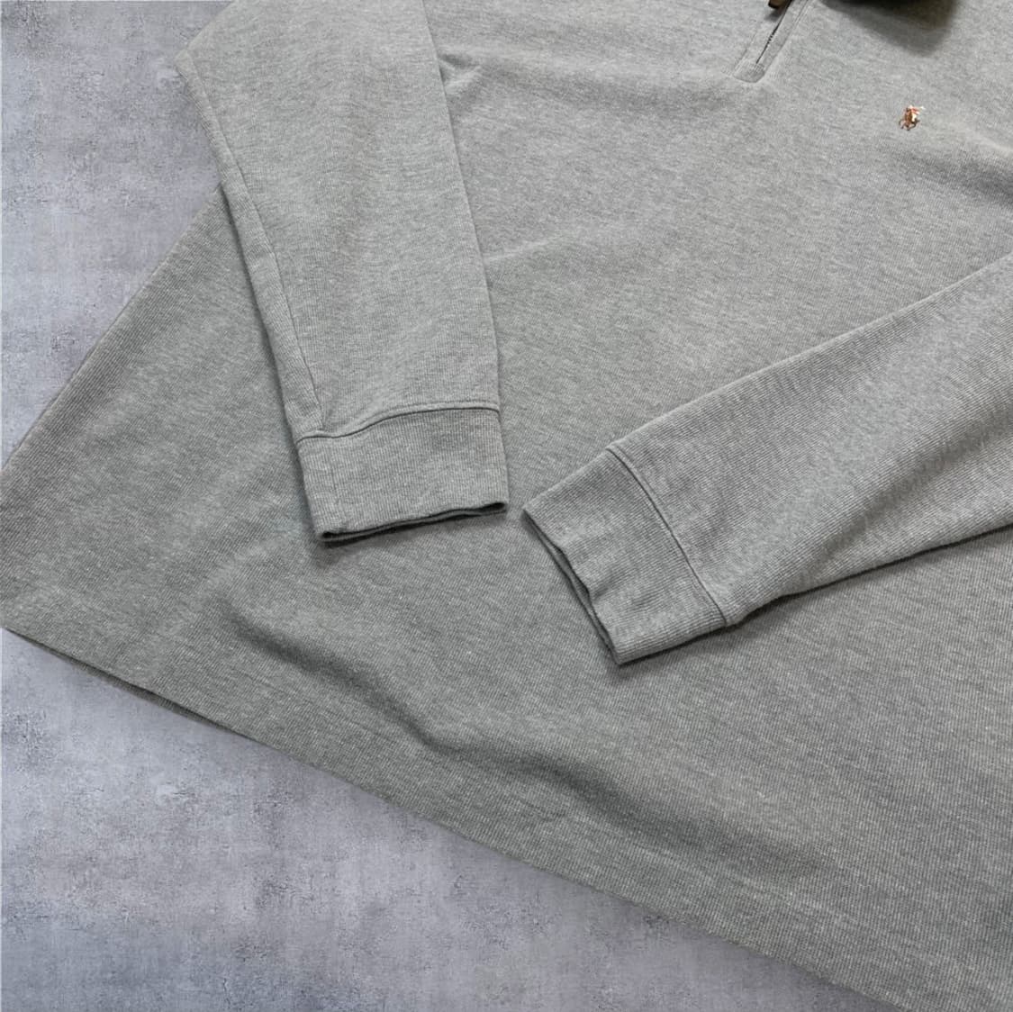 폴로 랄프로렌 그레이 에스테이트 립 하프집업 니트 XL 상품이미지6