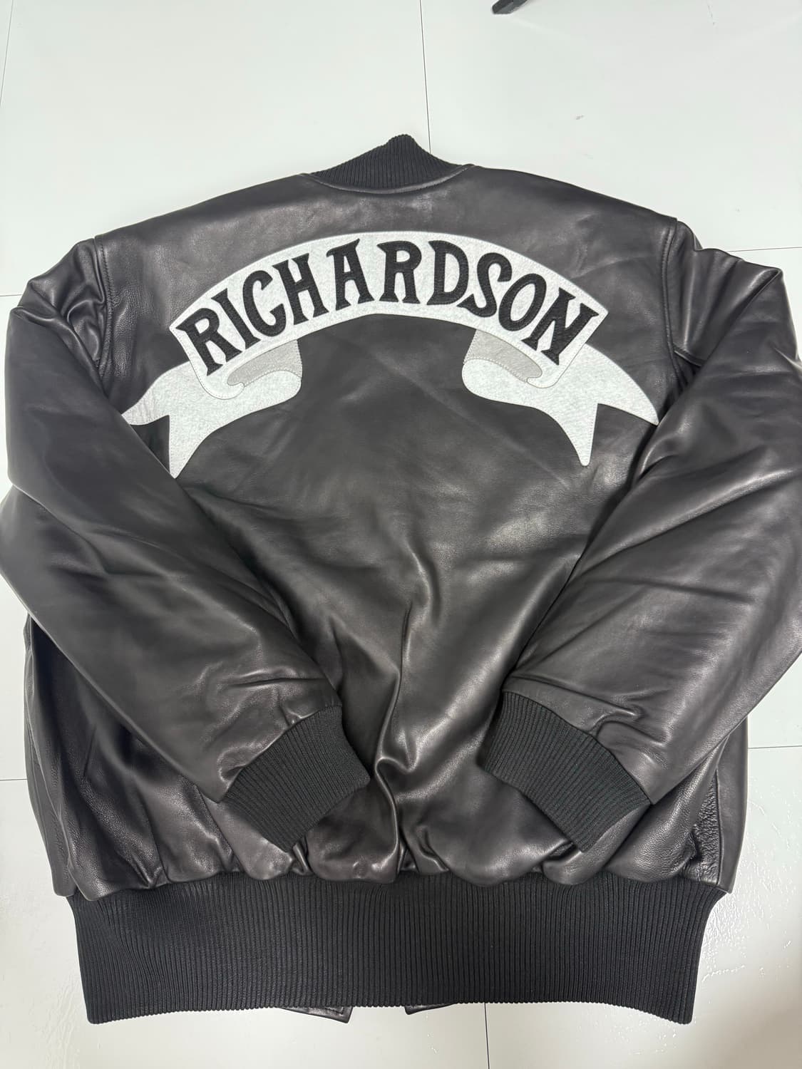 [새상품] 리차드슨 레더 바시티 자켓 상품이미지4