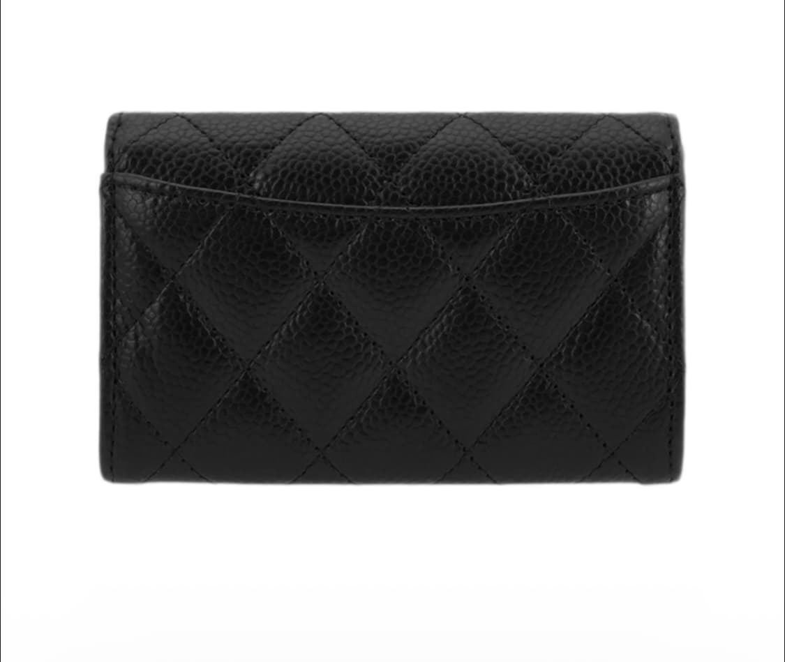 샤넬 클래식 카드 홀더 그레인드 카프스킨 & 실버 메탈 블랙 상품이미지5