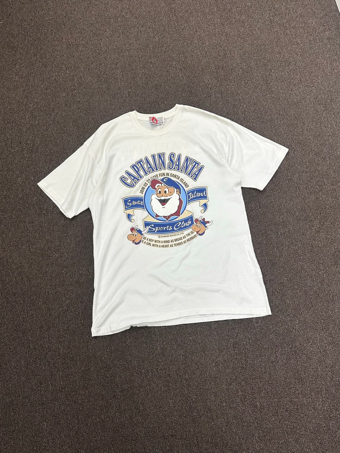 L)캡틴 산타 빈티지 빅프린팅 화이트 반팔 상품이미지1