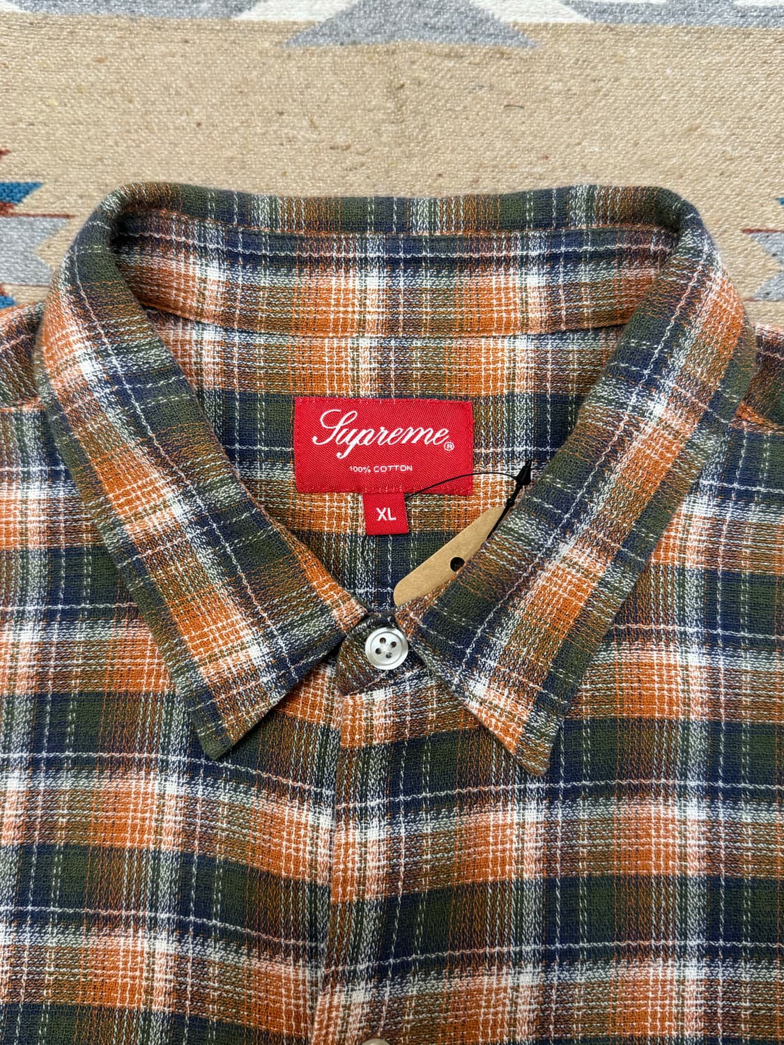 [XL] 슈프림 루즈 핏 미니 플레이드 숏슬리브 셔츠 상품이미지2