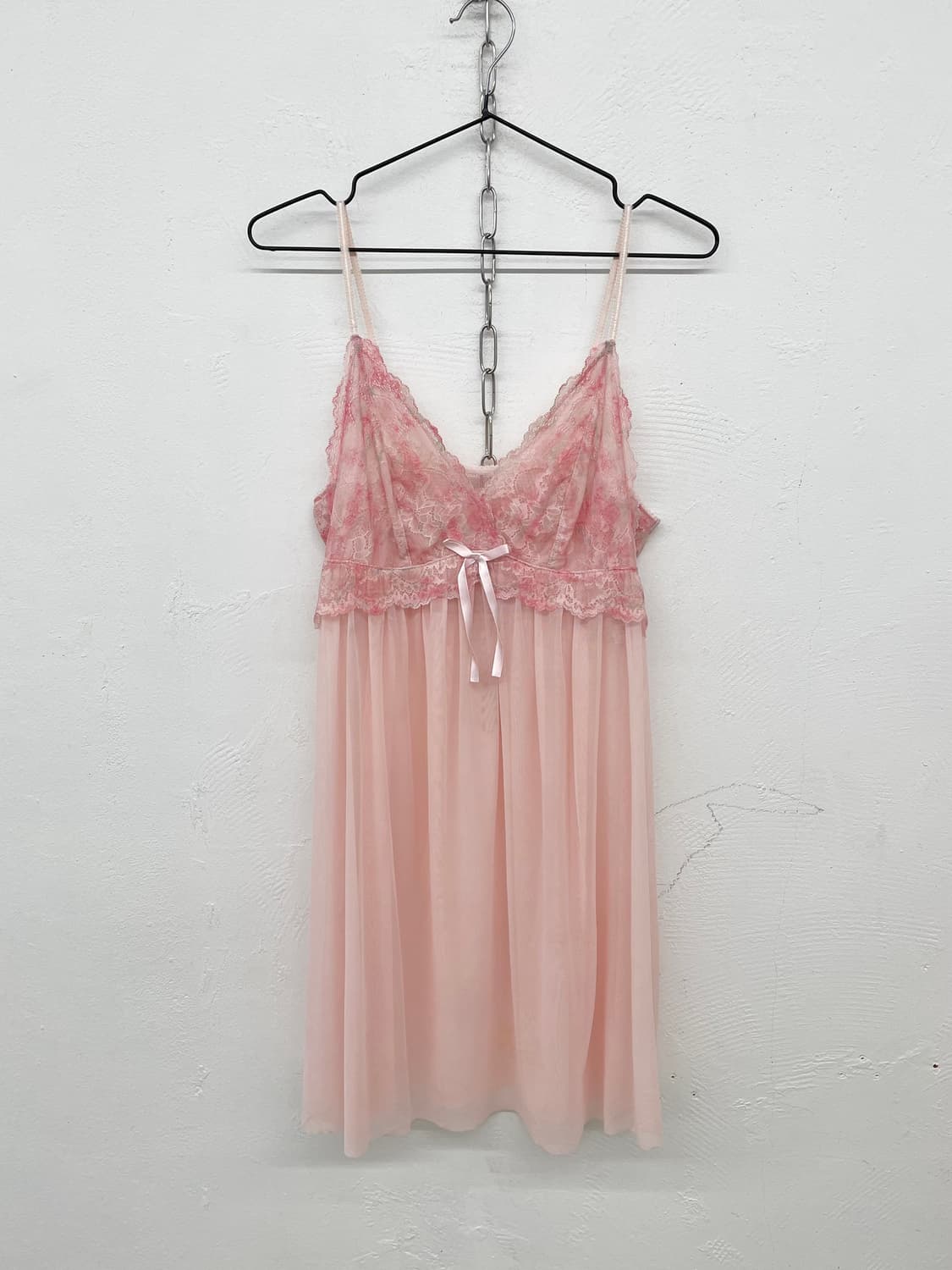 핑크 시어 레이스 슬립 상품이미지4