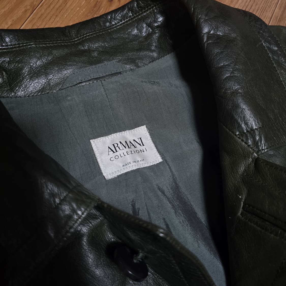 아르마니 카키 가죽자켓 105 상품이미지8
