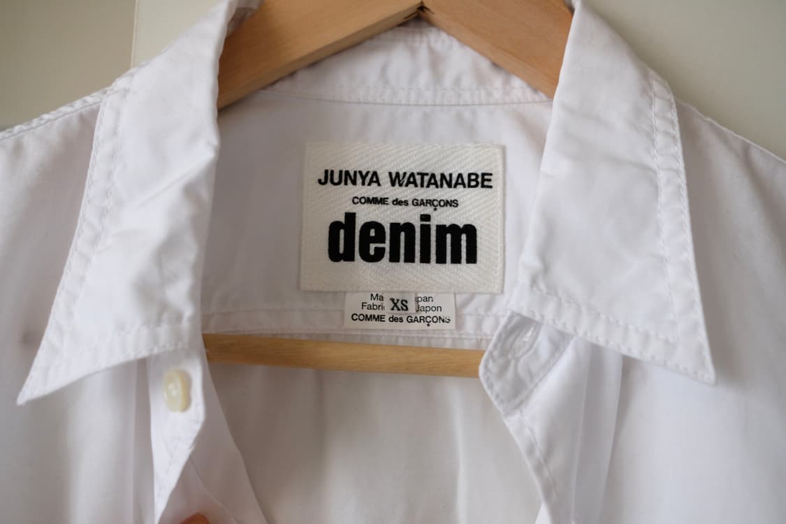 준야와타나베 꼼데가르송 데님 화이트 셔츠 xs 상품이미지5