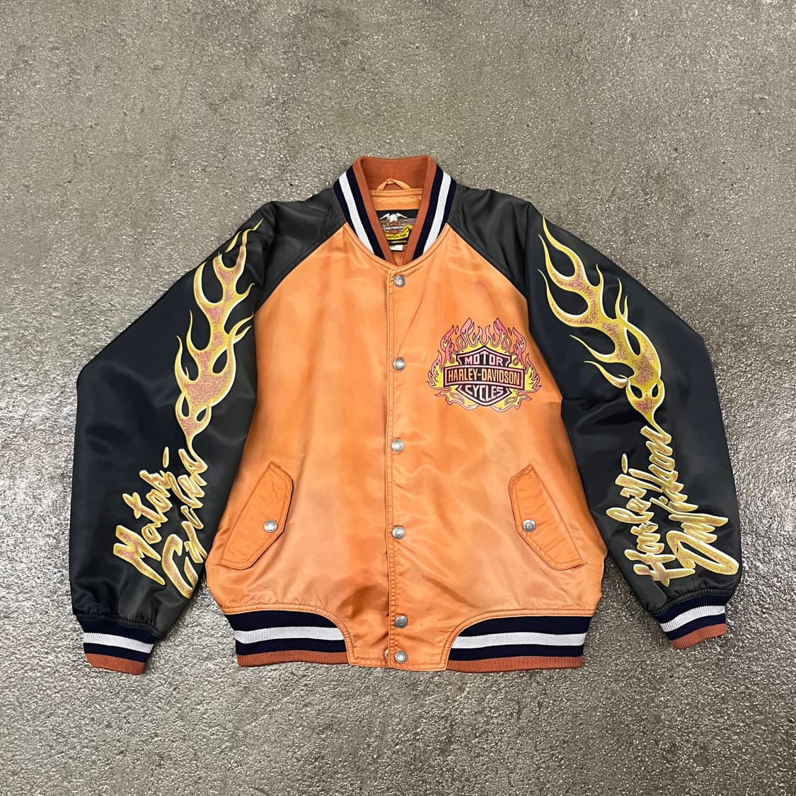 90s 할리데이비슨 플레임 봄버 자켓 (105-110) 상품이미지1