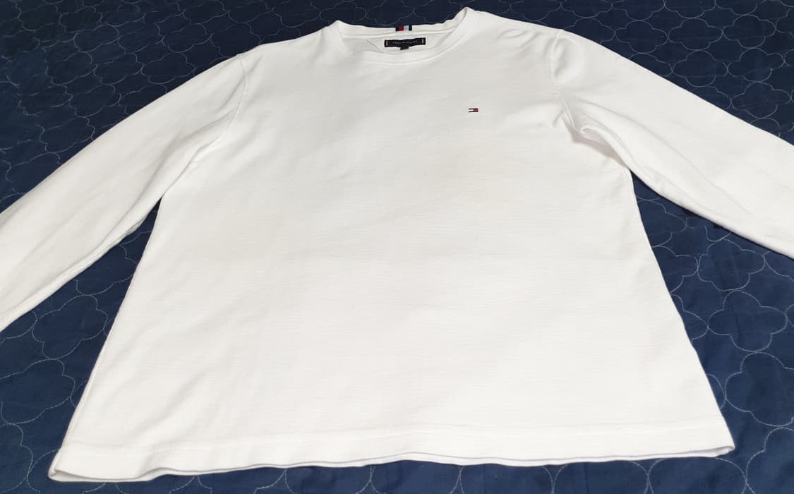 타미힐피거 스몰로고 코튼100% 긴팔티 화이트 (L) 상품이미지1