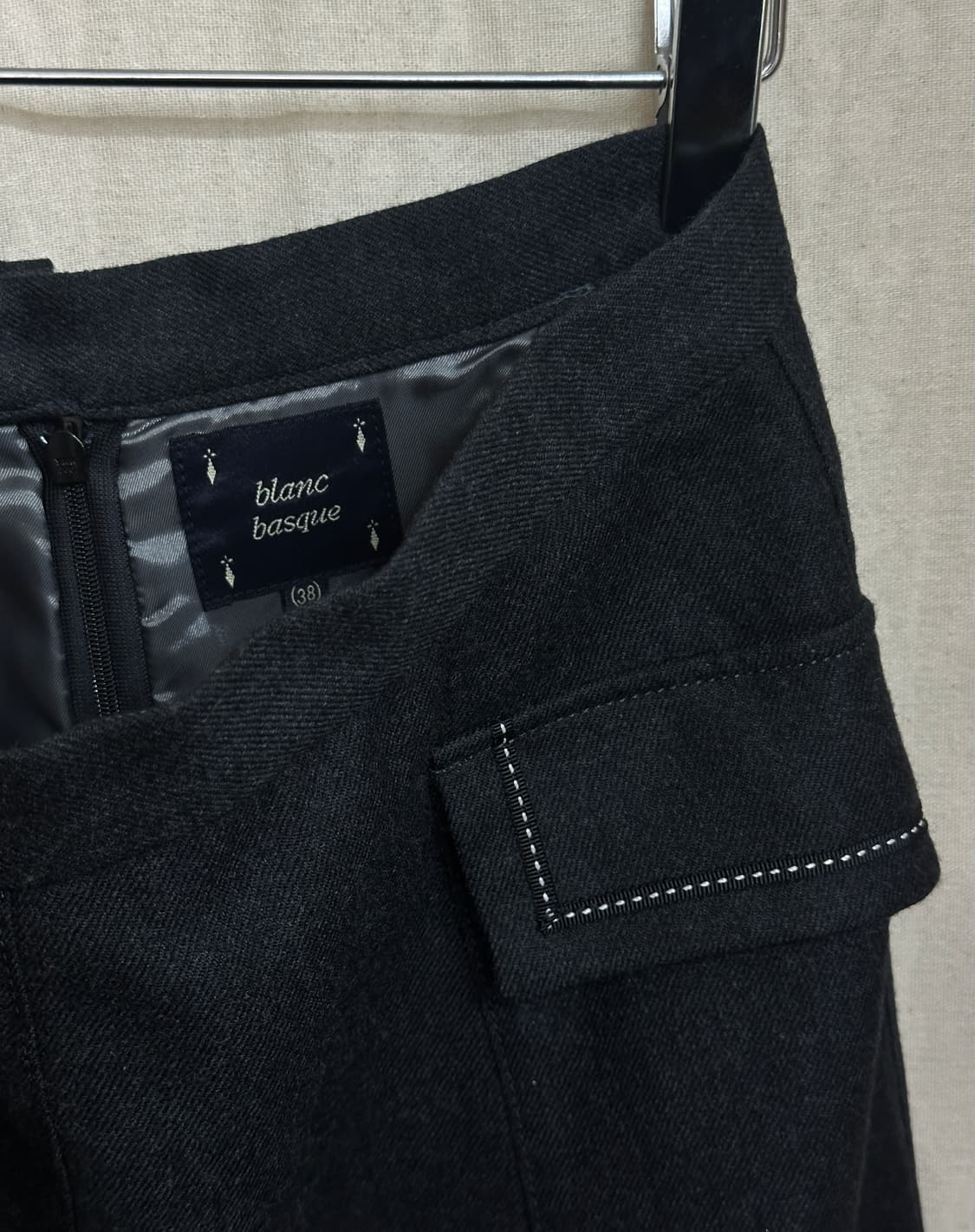 blanc basque stitch wool skirt 상품이미지3