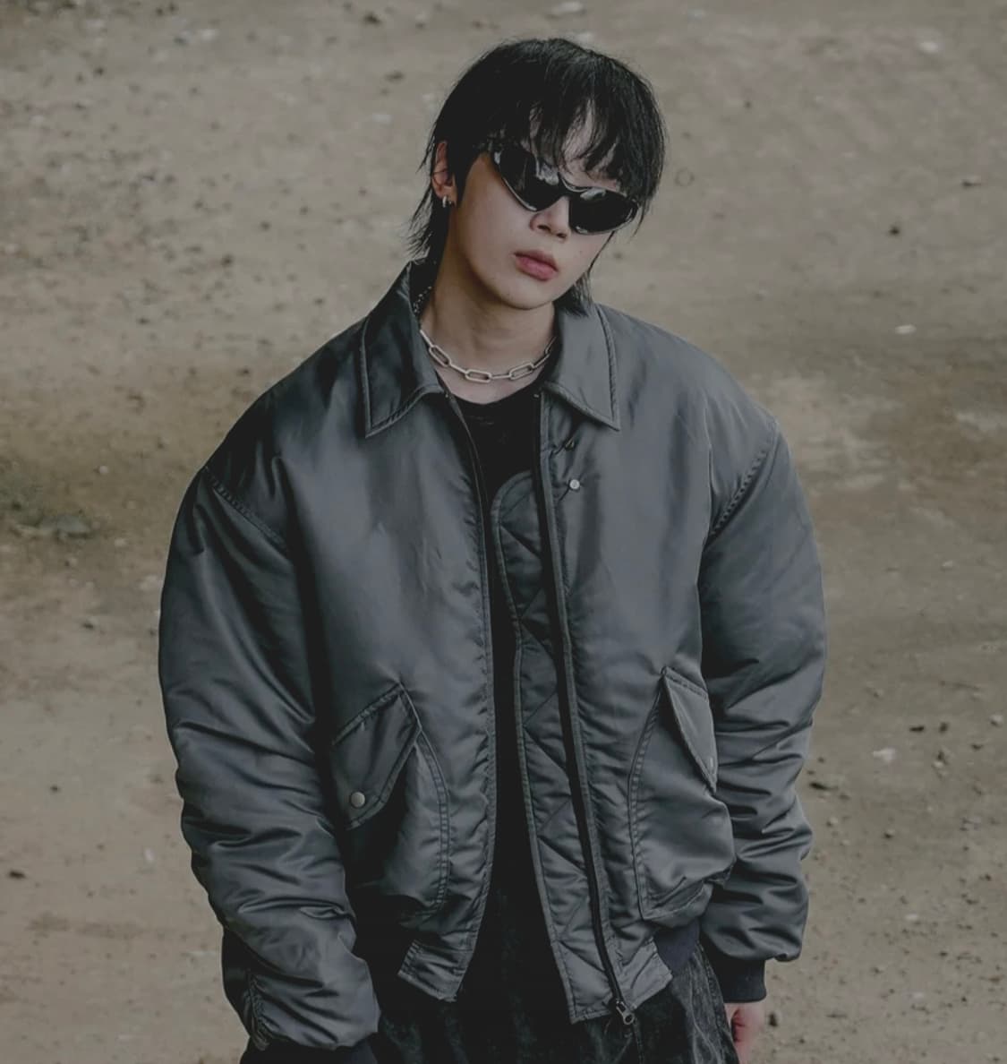 로어링라드 크롭 봄버 ma-1 그레이 M 상품이미지1