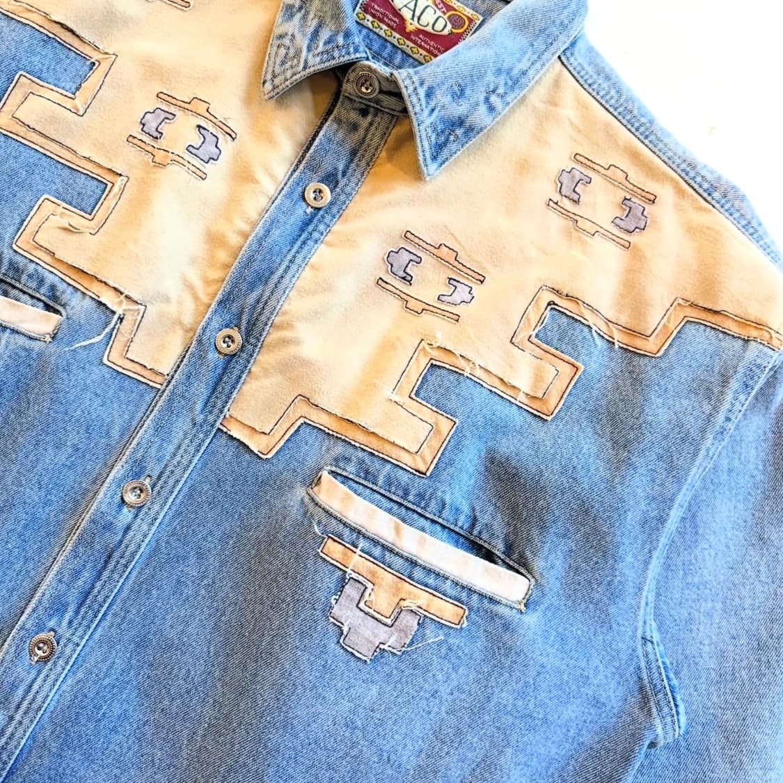 90’s 미국 PACO 리워크 데님 셔츠  상품이미지5