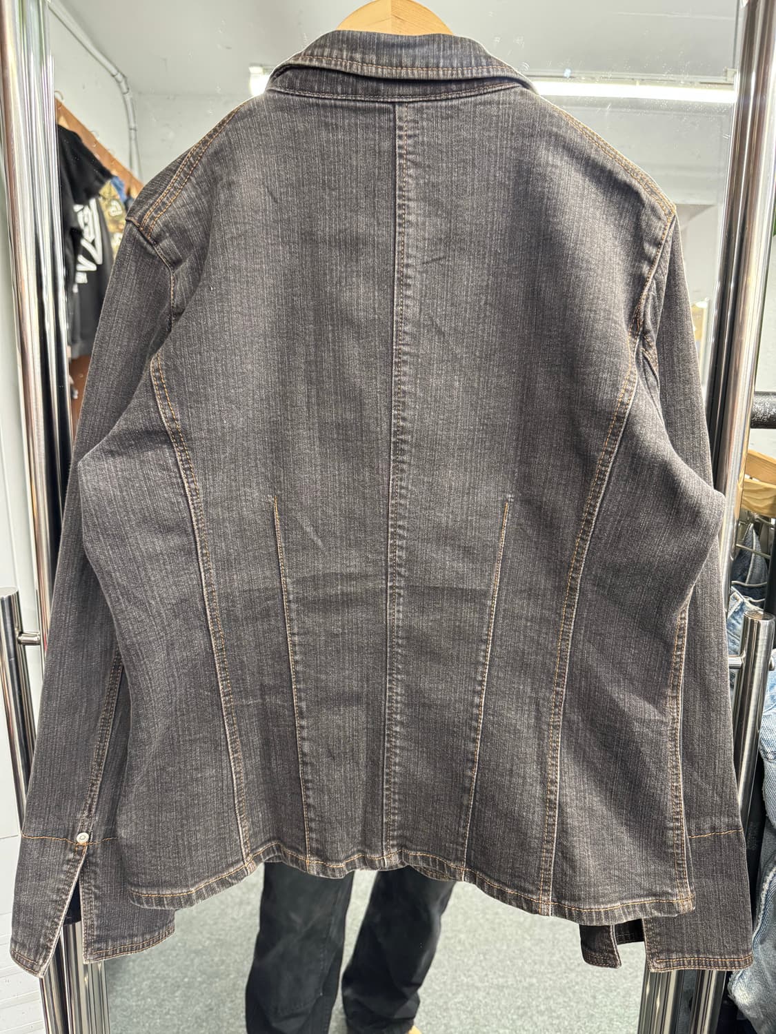 japanese vintage 우먼스 흑청데님 블레이저 상품이미지4