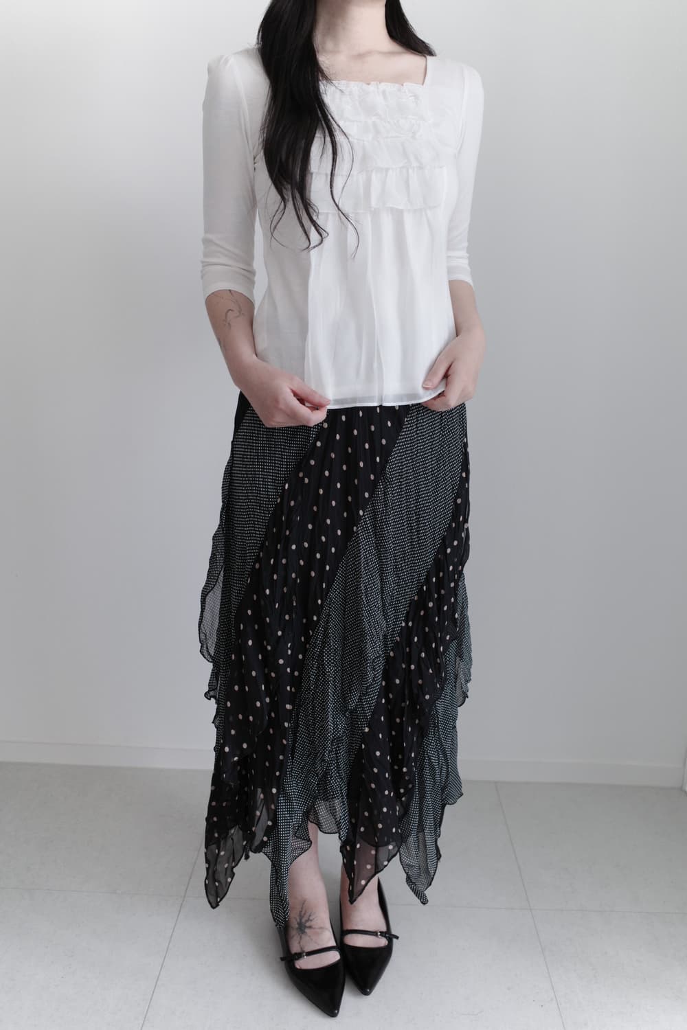 dot unbalanced skirt 상품이미지6
