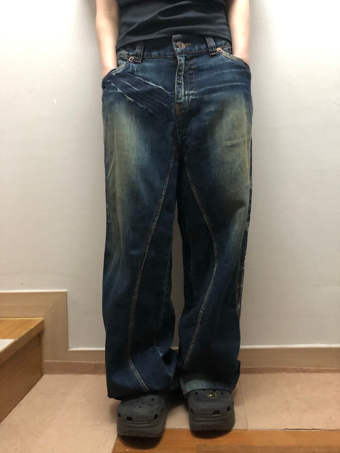 빈티지 데님 펑크 워싱 팬츠 상품이미지3