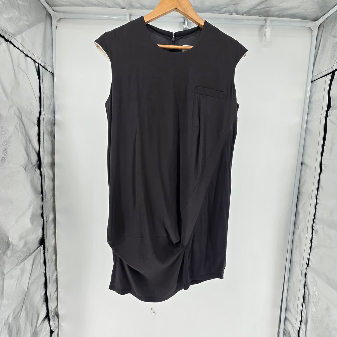 KUHO  짙은 회색 민소매 롱 블라우스 미니 원피스 S 상품이미지1