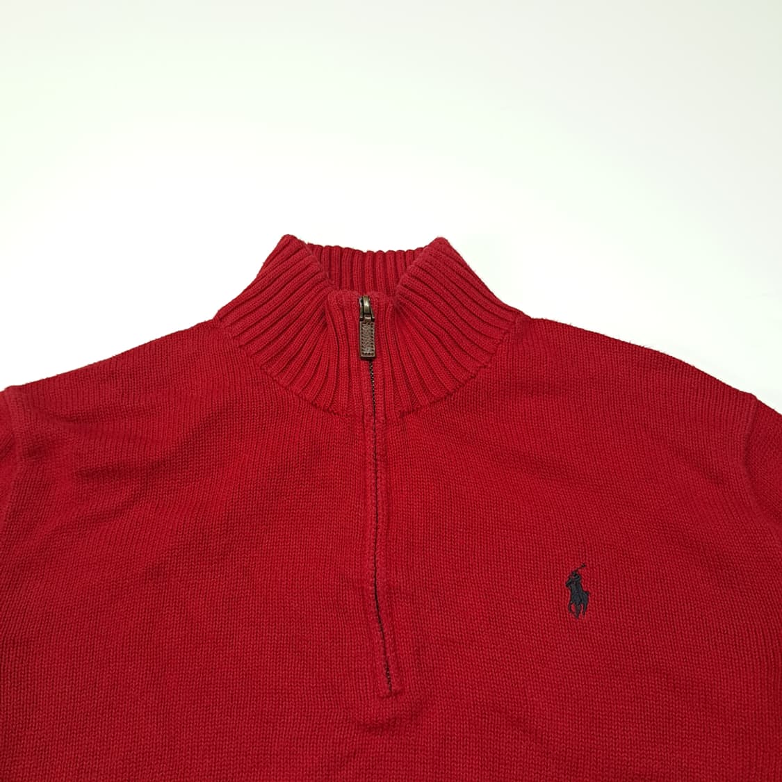 CL008 L 폴로 랄프로렌 코튼 하프집업 니트 - 시그니처 레드 상품이미지2
