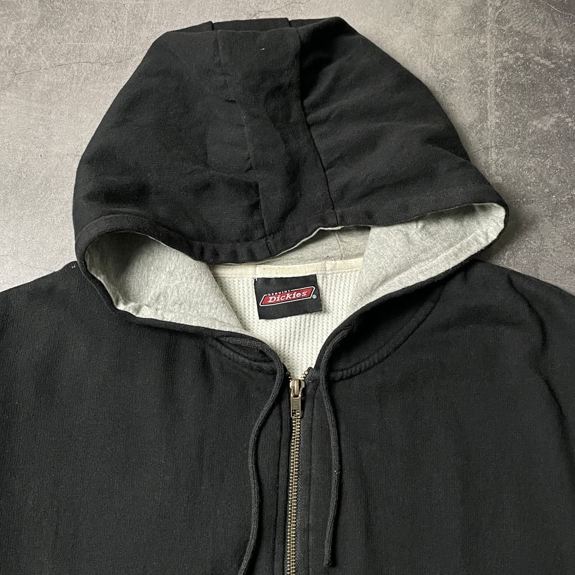 DICKIES 디키즈 빈티지 블랙 와플 안감 후드 집업 A00922 상품이미지2