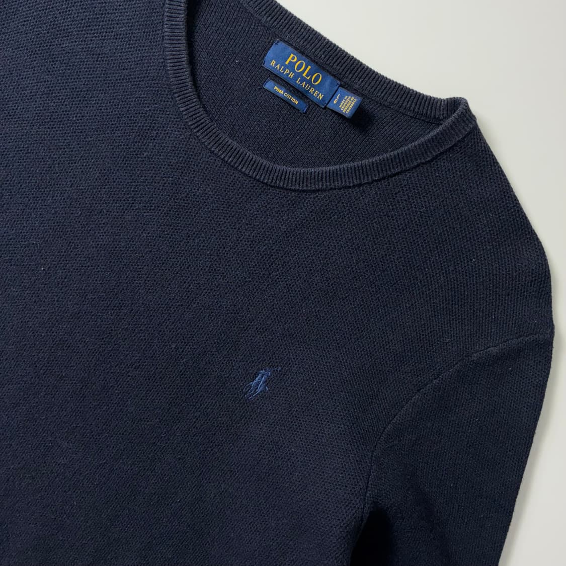Polo  폴로 랄프로렌 자수 피마코튼 네이비 라운드 니트  상품이미지2