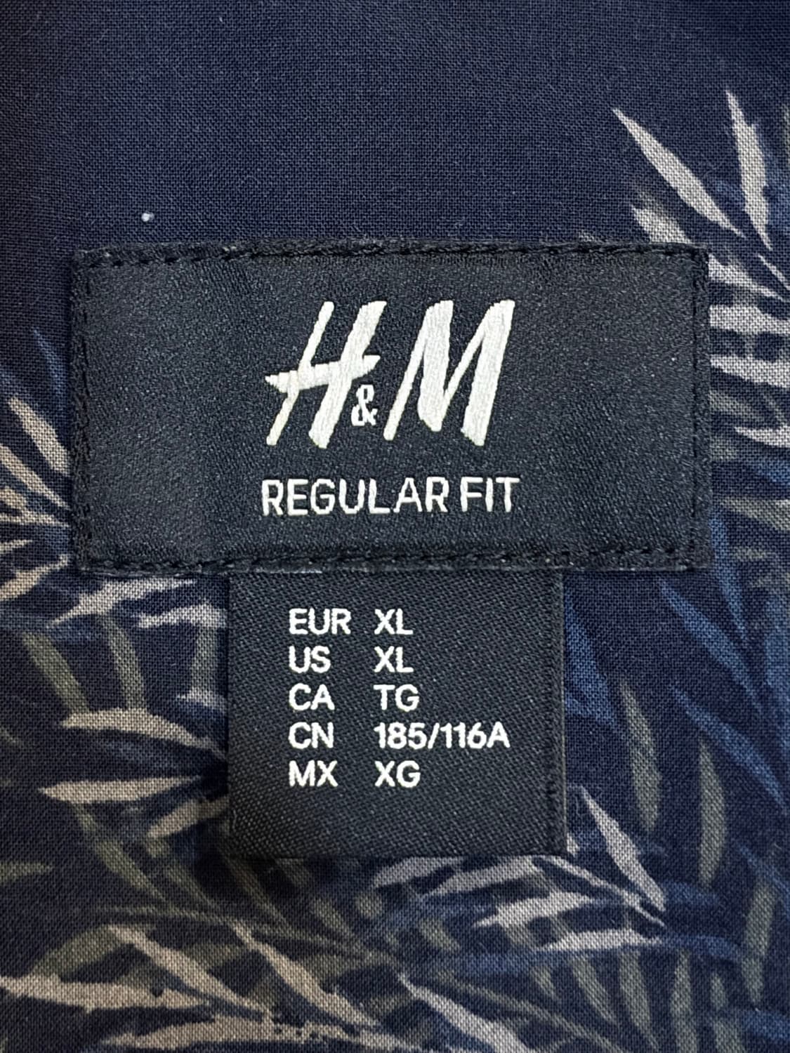 [XL] H&M 학 프린트 오픈카라 반팔 셔츠 네이비 하와이안셔츠 4.9 상품이미지5