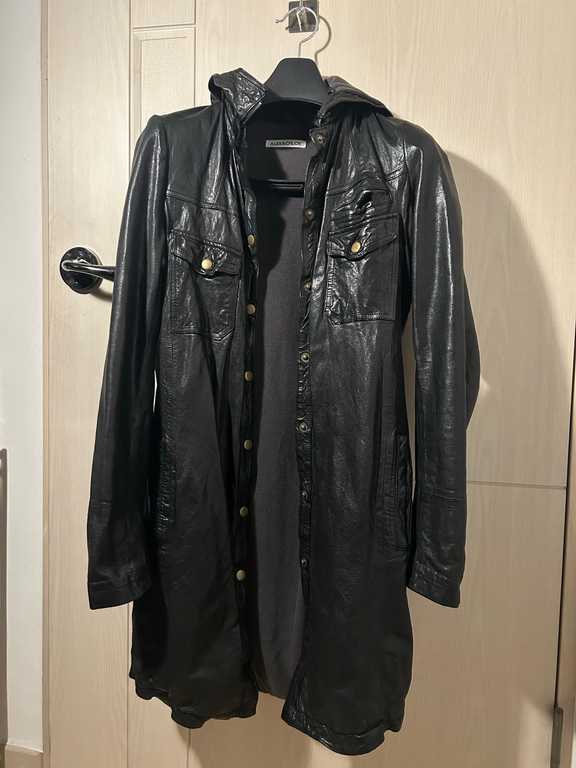 Sheep Skin Leather Hoodie Coat 상품이미지1